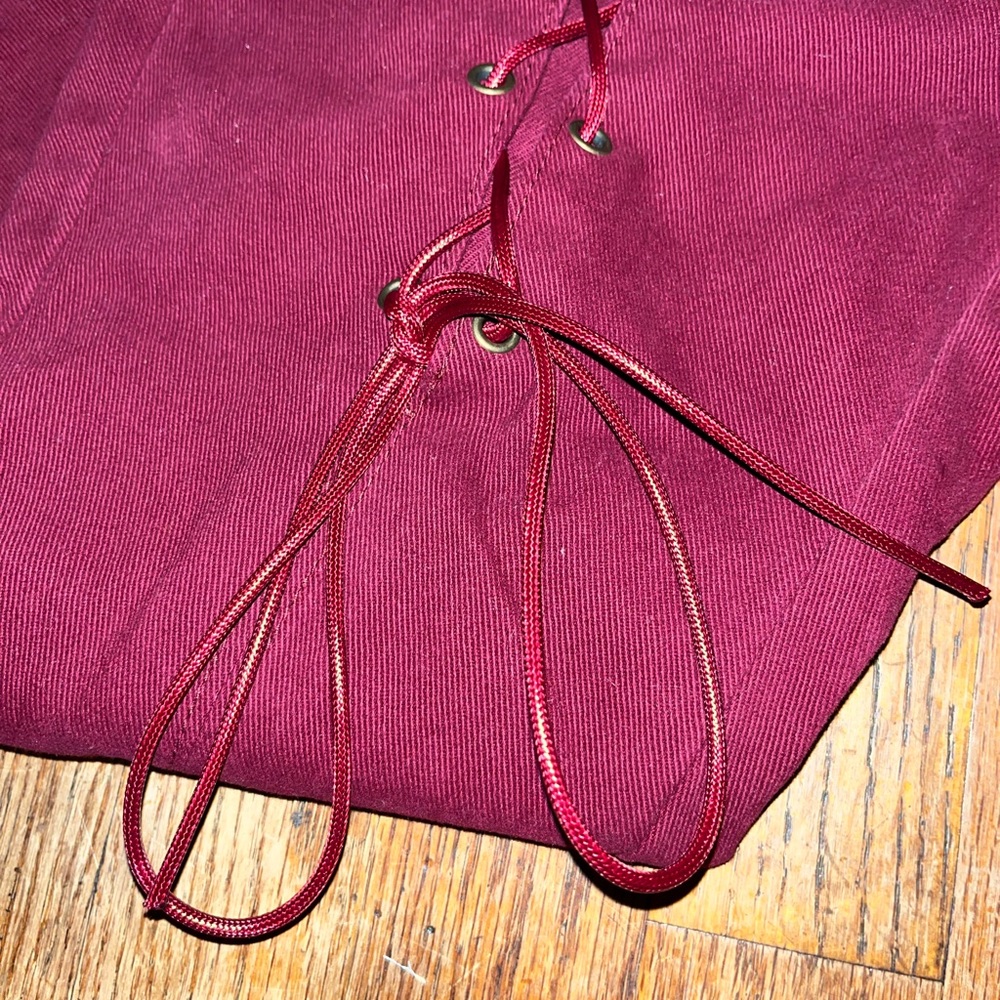 Maroon tie up flared pants size medium - Picture 5 of 9